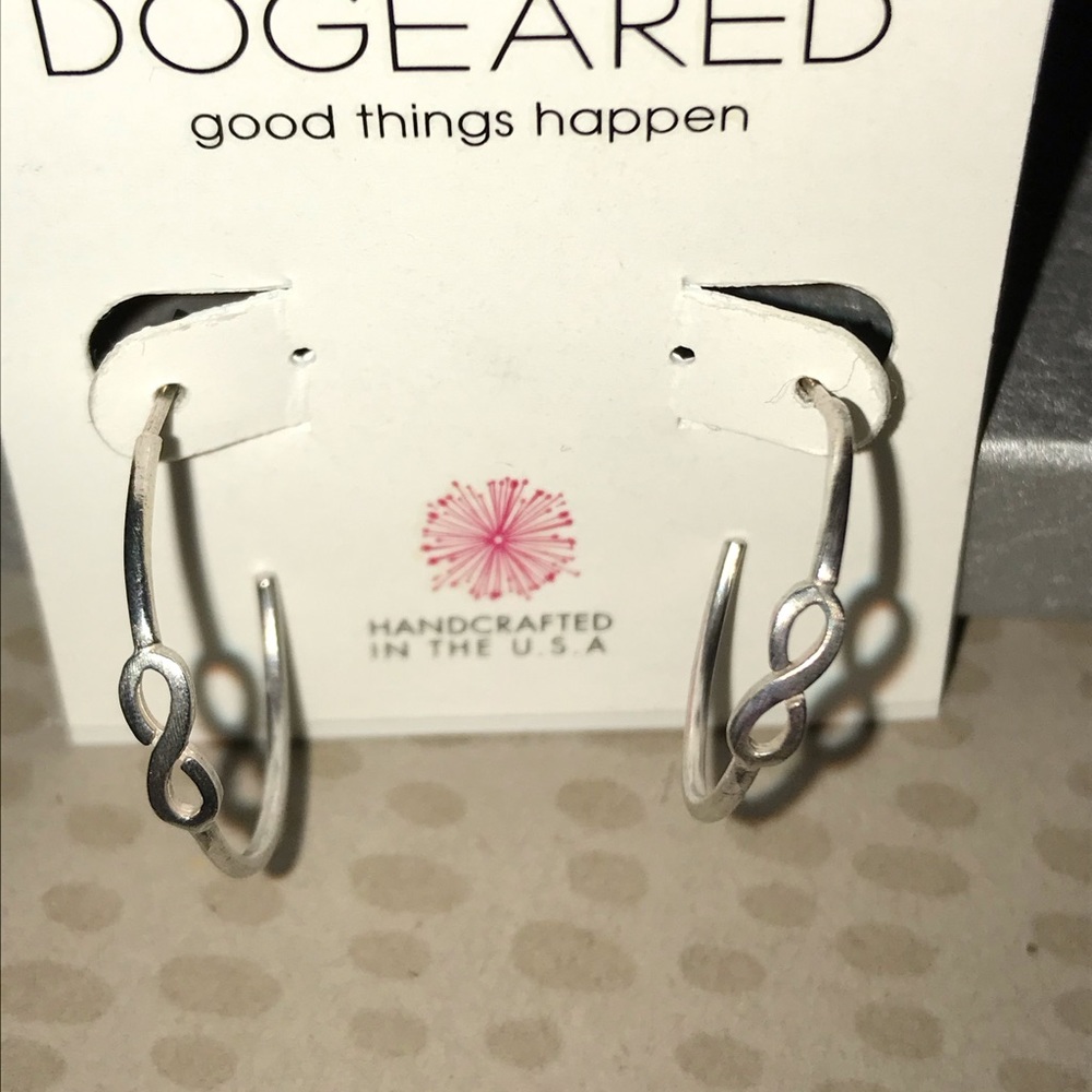 Dogeared Infinity Symbol Cross Hoop Earrings
